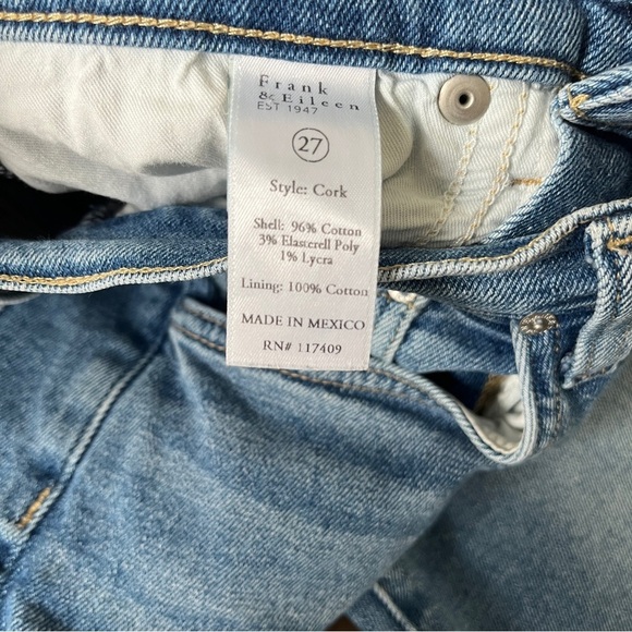 Frank & Eileen Cork Everyday Jeans Raw Hem High Waisted Antique Blue Sz 27 *K13 - Picture 5 of 5
